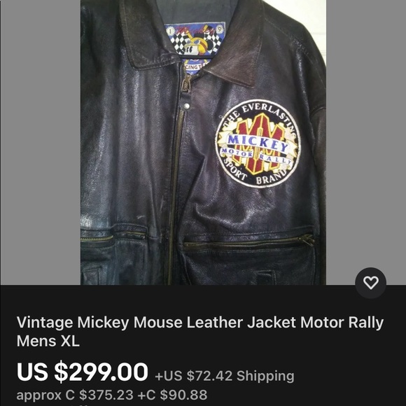 Vintage Disney, Mickey Motors leather. Large. - Picture 8 of 8
